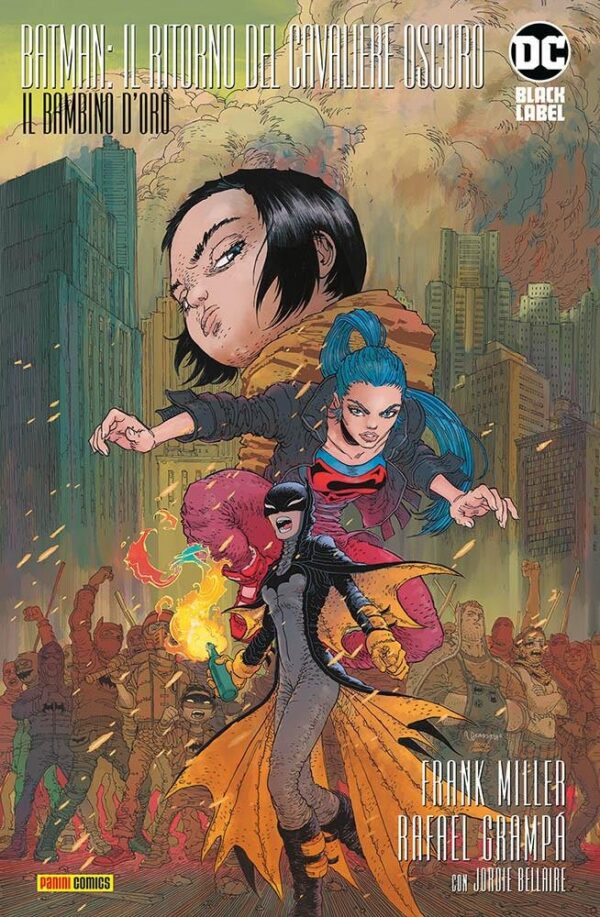 Copertina del fumetto Ritorno Cav.Oscuro il Bambino D'oro, edizione italiana Panini Comics / DC / Marvel / Disney di Miller, Grampà Copertina del fumetto Ritorno Cav.Oscuro il Bambino D'oro, edizione italiana Panini Comics / DC / Marvel / Disney di Miller, Grampà