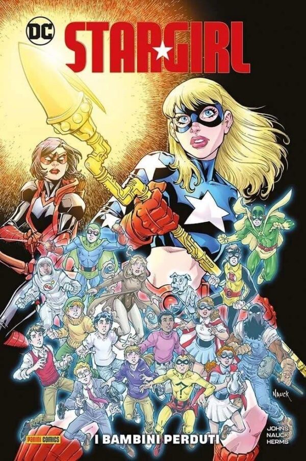 Copertina del fumetto Stargirl i Bambini Perduti, edizione italiana Panini Comics / DC / Marvel / Disney di Geoff Johns & Todd Nauck Copertina del fumetto Stargirl i Bambini Perduti, edizione italiana Panini Comics / DC / Marvel / Disney di Geoff Johns & Todd Nauck