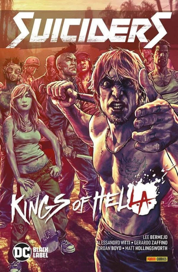 Copertina del fumetto Suiciders 2 - Kings of Hell.a, edizione italiana Panini Comics / DC / Marvel / Disney di Vitti, Bermejo & Zaffino Copertina del fumetto Suiciders 2 - Kings of Hell.a, edizione italiana Panini Comics / DC / Marvel / Disney di Vitti, Bermejo & Zaffino