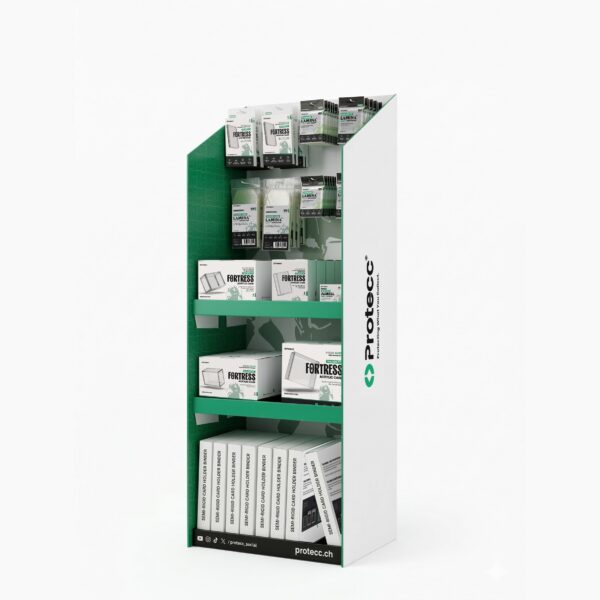 Protecc Aufsteller Espositore Verticale per Carte Espositore verticale Protecc Aufsteller in plastica trasparente per esposizione di carte collezionabili slab e booster