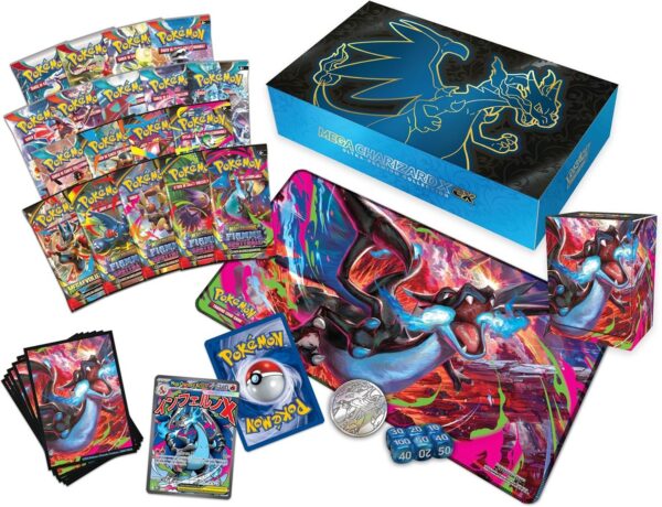 Collezione Ultra Premium Mega Charizard X-ex - 18 buste, 2 carte promo olografiche e accessori premium