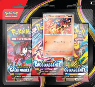 Pokémon Megaevoluzione Caos Nascente – Blister 3 Buste ITA Pokémon Megaevoluzione Caos Nascente – Blister 3 Buste ITA