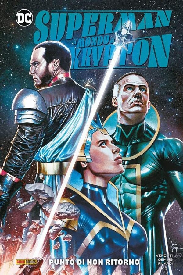 Copertina del fumetto Superman il Mondo di Krypton, edizione italiana Panini Comics / DC / Marvel / Disney di Avon Oeming & Venditti Copertina del fumetto Superman il Mondo di Krypton, edizione italiana Panini Comics / DC / Marvel / Disney di Avon Oeming & Venditti