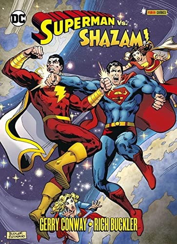 Copertina del fumetto Superman Vs Shazam Quando le Terre, edizione italiana Panini Comics / DC / Marvel / Disney di Gerry Conway & Rich Buckler Copertina del fumetto Superman Vs Shazam Quando le Terre, edizione italiana Panini Comics / DC / Marvel / Disney di Gerry Conway & Rich Buckler