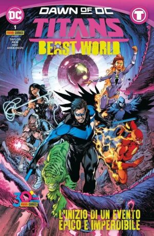 Copertina del fumetto Titans - Beast World vol. 1, edizione italiana Panini Comics / DC / Marvel / Disney di Reis,Taylor
