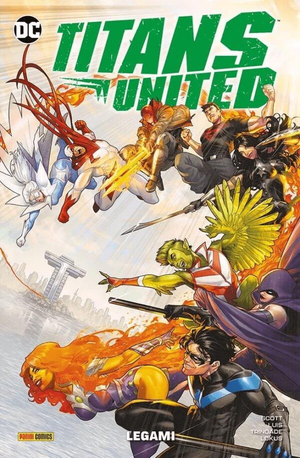 Copertina del fumetto Titans United - Legami, edizione italiana Panini Comics / DC / Marvel / Disney di Cavan Scott & J.L. Guardia Copertina del fumetto Titans United - Legami, edizione italiana Panini Comics / DC / Marvel / Disney di Cavan Scott & J.L. Guardia