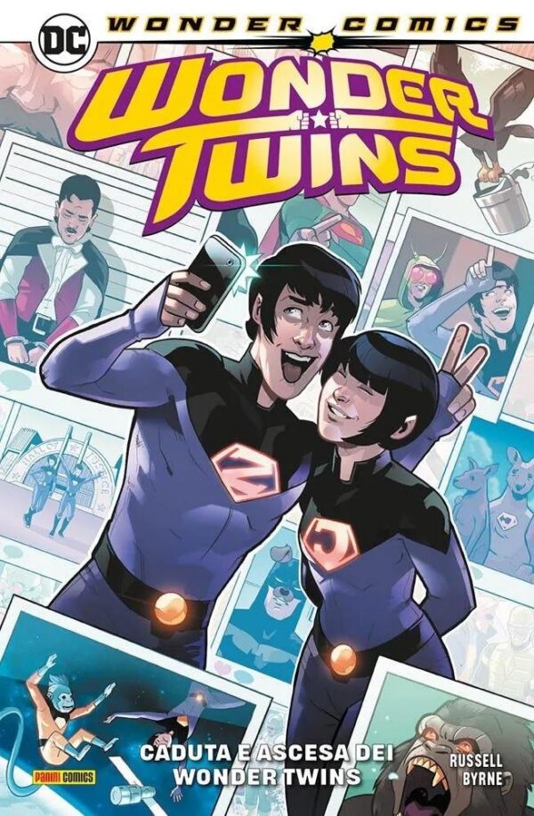 Copertina del fumetto Wonder Twins 2 - Caduta e Ascesa, edizione italiana Panini Comics / DC / Marvel / Disney di Stephen Byrne & Mark Russell