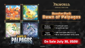 Palworld Card Game Dawn of Palpagos BP01 Booster Box (12 buste) sigillato, disponibile su Otakuworld Svizzera