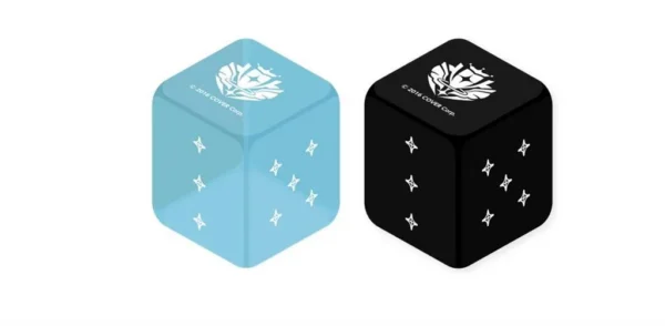 hololive Official Card Game Official Dice - Light Blue & Black (2-piece set) – Inglese sigillato, disponibile su Otakuworld Svizzera