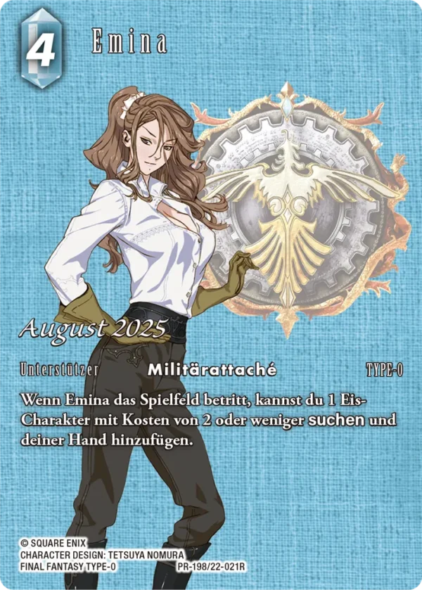 Final Fantasy TCG - August 2025: Emina - PR198 / 22-021R – Tedesco Final Fantasy TCG - August 2025: Emina - PR198 / 22-021R – Tedesco sigillato, disponibile su Otakuworld Svizzera