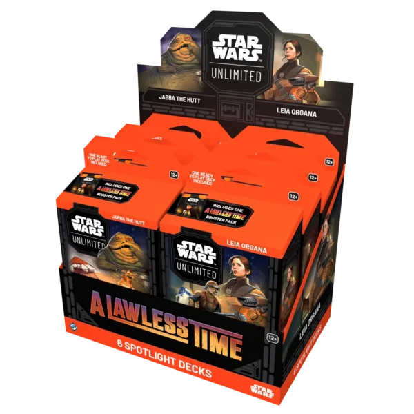 Star Wars: Unlimited - A Lawless Time Spotlight Deck Display (6 mazzi) – Inglese Star Wars: Unlimited - A Lawless Time Spotlight Deck Display (6 mazzi) – Inglese sigillato, disponibile su Otakuworld Svizzera
