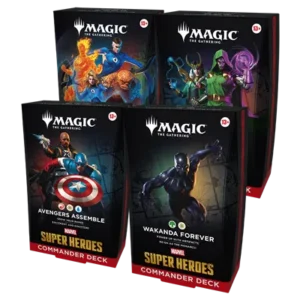 Magic: The Gathering Marvel Super Heroes Display Commander Deck (4 mazzi) – Francese sigillato, disponibile su Otakuworld Svizzera