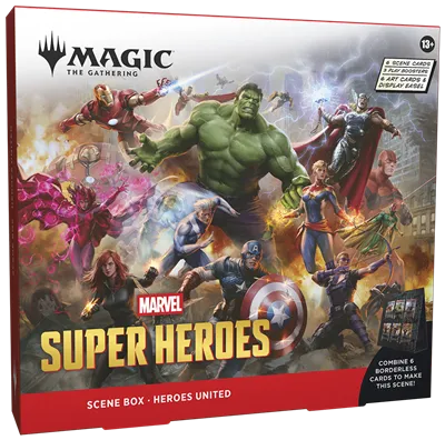 Magic: The Gathering Marvel Super Heroes Scene Box Display (4 box) – Inglese sigillato, disponibile su Otakuworld Svizzera