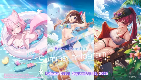 hololive Official Card Game Summer hologram Extra Booster Box (8 bustine) – Inglese hololive Official Card Game Summer hologram Extra Booster Box (8 bustine) – Inglese sigillato, disponibile su Otakuworld Svizzera