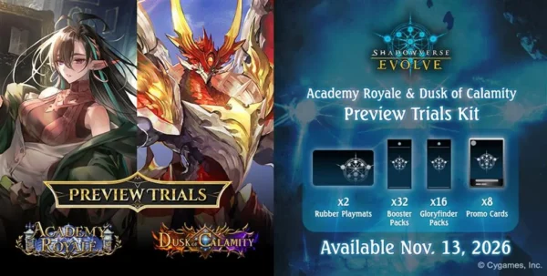Shadowverse: Evolve - Academy Royale & Dusk of Calamity Preview Trials Kit – Inglese Shadowverse: Evolve - Academy Royale & Dusk of Calamity Preview Trials Kit – Inglese sigillato, disponibile su Otakuworld Svizzera
