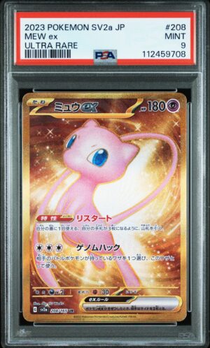Mew ex SV2a Pokémon Card 151 208/165 UR gradata PSA MINT 9 — fronte slab, cert 112459708