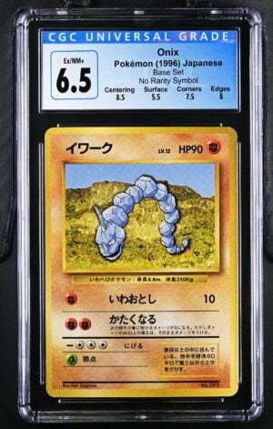 Onix Base Set giapponese 1996 No Rarity gradato CGC 6.5 — fronte slab, cert 3989160081