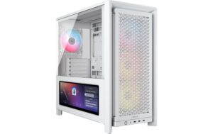 Corsair Case PC FRAME 4000D LCD RS ARGB Premium Mid-Tower – Bianco, Vorinst. Xeneon Edege 14.5 - immagine 1