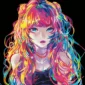 Diamond Painting Neon Anime Girl - Neon Noir, livello avanzato
