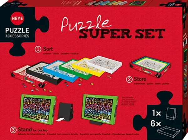 Heye Puzzle Super Set con 6 box di selezione e leggio Heye Puzzle Super Set con 6 box di selezione e leggio