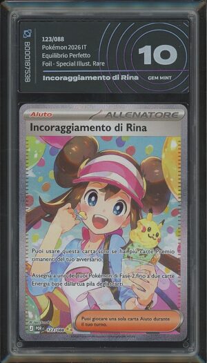 Incoraggiamento di Rosa 123/088 · Equilibrio Perfetto (ME03) · Graded by AiGrading · Gem Mint 10 fronte