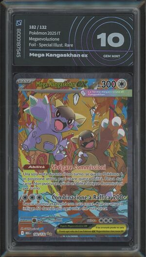 Mega Kangaskhan ex 182/132 · Megaevoluzione (ME01) · Graded by AiGrading · Gem Mint 10 fronte