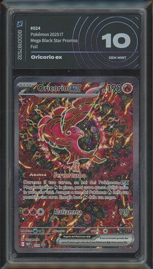 Oricorio ex 024 · Promo Black Star Megaevoluzione · Graded by AiGrading · Gem Mint 10 fronte